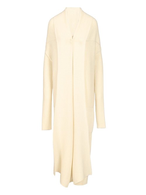 Rick Owens Long Cardigan In Alpaca Soft - RP02E4667-KWP-11