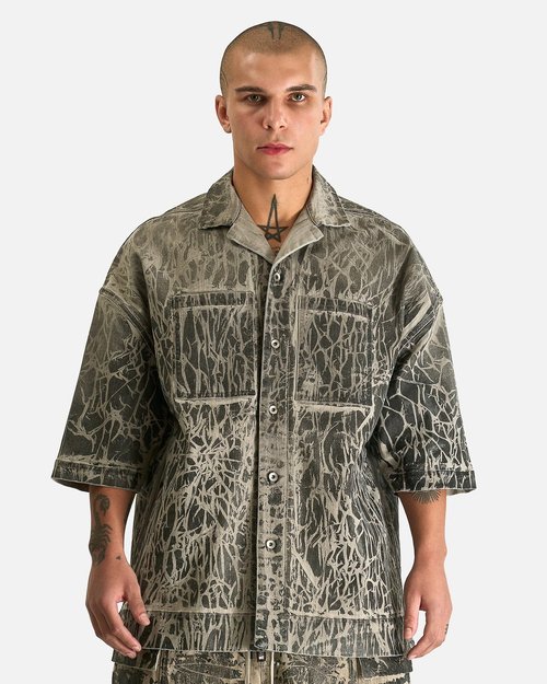 Rick Owens Magnum Tommy Shirt - Black Washed Foil - DU02E7294-SDWF-59-XS