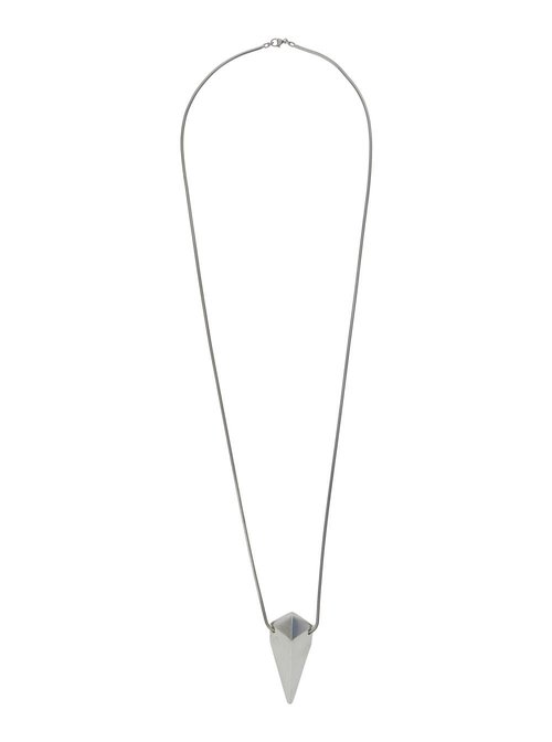 Rick Owens Metallic Necklace With Pyramid Shaped Charm In Brass And Hematite Man - RJ0000091 MMT 128 PALLADIO