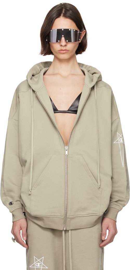 Rick Owens Off-White Champion Edition Jumbo Jason's Hoodie - Pearl - CW01E1663