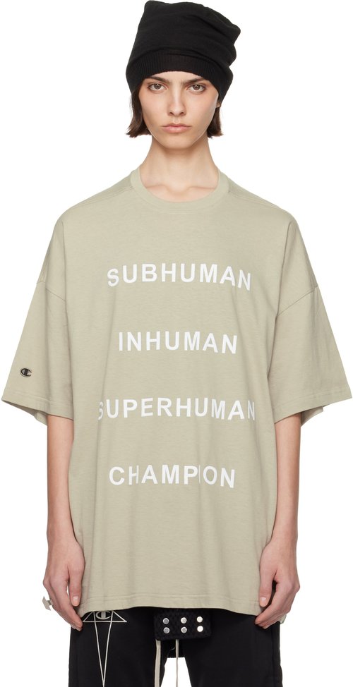 Rick Owens Off-White Champion Edition Tommy T-shirt - Pearl - CW01E1675