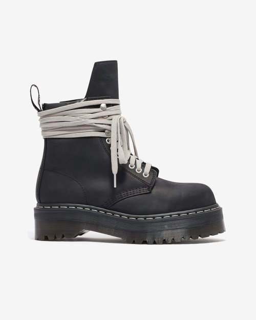 Rick Owens Quad Sole Steel Toe Boot - Black - DM02E6813