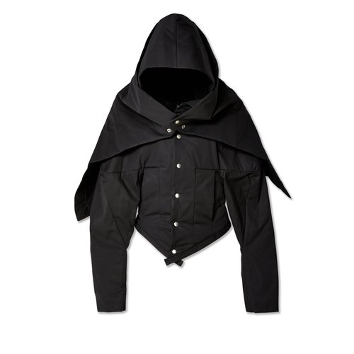 Rick Owens Straytukay Woven Hooded Parka - Black - RE0005985-TE-09
