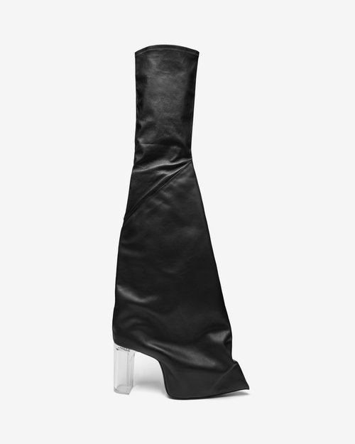 Rick Owens Taco Kiss Leather Boots - Black/Clear - RR02E1843-LSL-O0