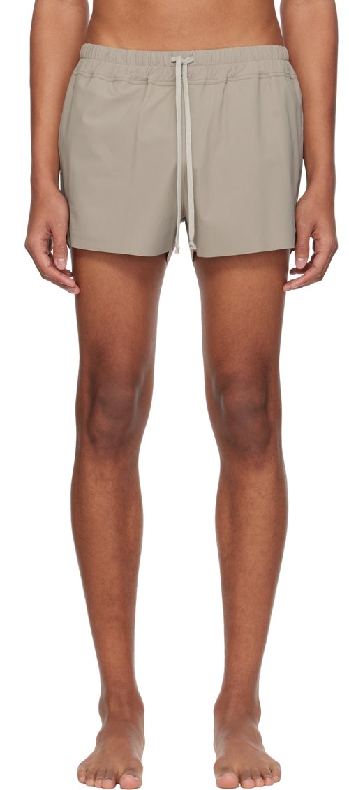 Rick Owens Temple Boxer Swim Shorts - Taupe - RU01F2012 NS74