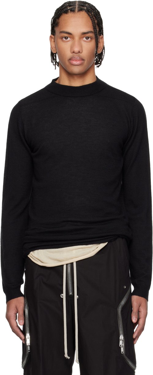 Rick Owens Temple Level Lupetto Sweater - Black - RU01F2625 WS09