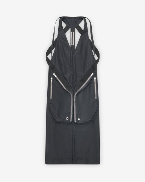 Rick Owens Temple Vest Long - Black - RR01F2911-NCV-R3