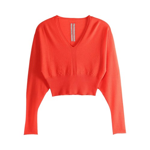 Rick Owens V Cropped Top - Coral - RP01F6665-WS-83