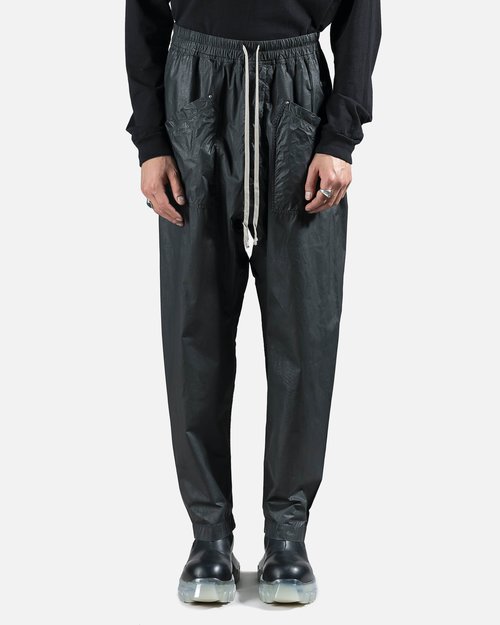 Rick Owens Waxed Cargo Drawstring Pants - Black - DU21S2385/ PWND 09