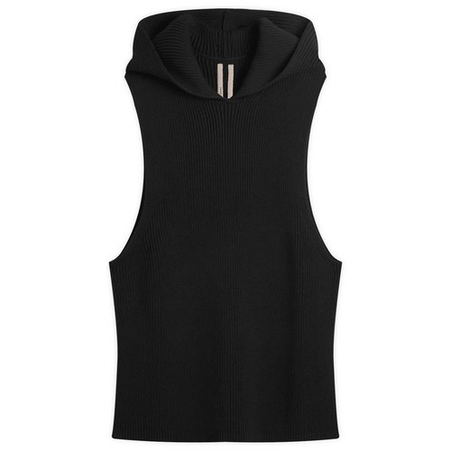 Rick Owens Wool Hooded Tank - Black - RR02E1680-KWVH-09