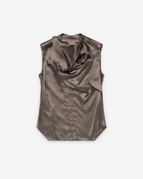 Rick Owens Woven Sleeveless Shirt - Dark Dust