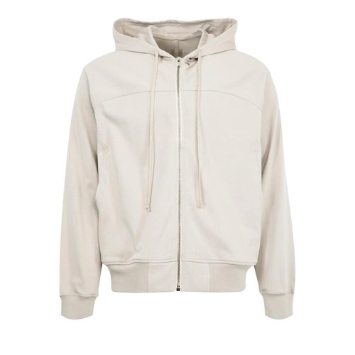 Rick Owens Zip-Up Hoodie | White | Size XL - RU02E1241-BA-08