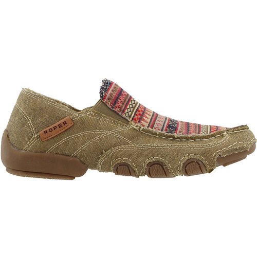 Roper Daisy Geometric Slip On Flats - Beige - 09-021-1776-2040TA-270