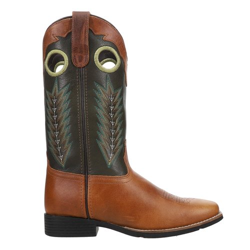 Roper James Embroidered Square Toe Pull On Cowboy Boots - Brown - 09-020-0904-3520