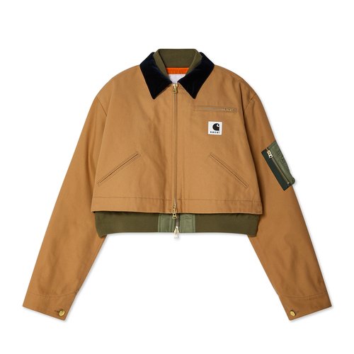 sacai Carhartt WIP Detroit Cropped Knit Pullover 'Beige' - 23