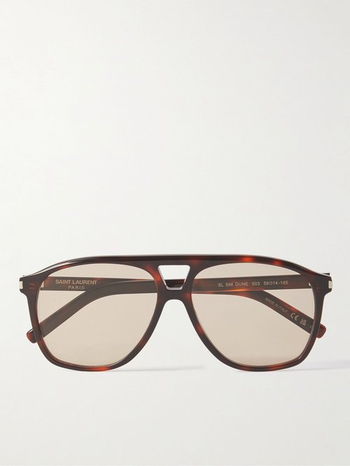 Saint Laurent Tortoiseshell SL 596 Sunglasses - Havana/Havana/Br - SL596DUNE003