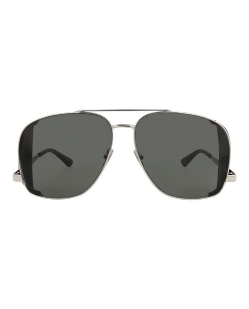 Saint Laurent AviatorFrame Metal Sunglasses - Silver Silver Grey (Sl653Leonl/30015641/001)