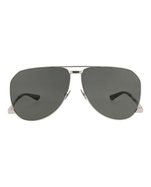 Saint Laurent AviatorFrame Metal Sunglasses - Silver Silver Grey (Sl690Dust/30015233/002)
