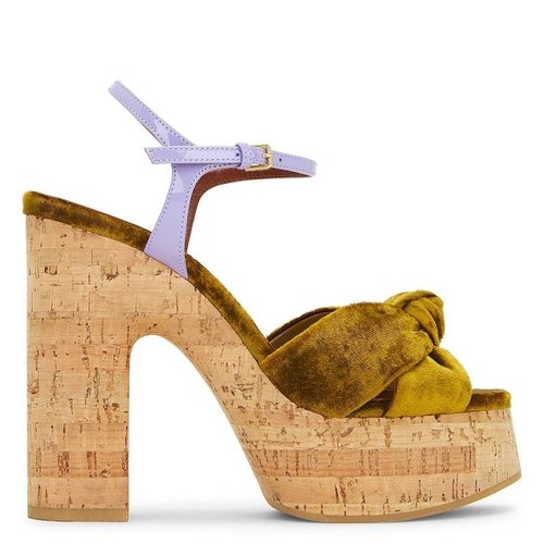 Saint Laurent Bianca Sandals - Gold Tone - 731610AABNU8257