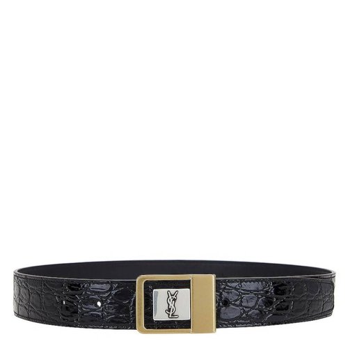 Saint Laurent Boucle LA 66 Leather Belt - Black - 7564991ZQ0X1000