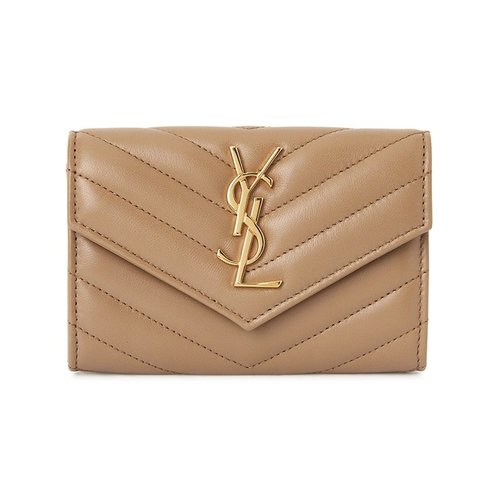 Saint Laurent Cassandre Card Holder - Beige
