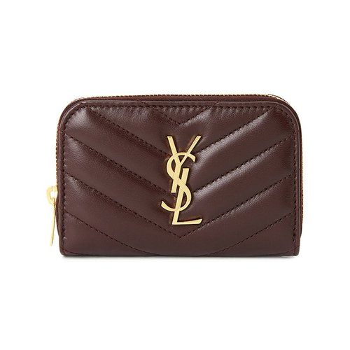 Saint Laurent Cassandre Card Holder - Wine