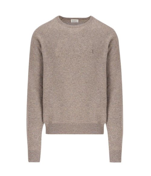 Saint Laurent Cassandre Crewneck Jumper - 796556YALL22353TAUPE