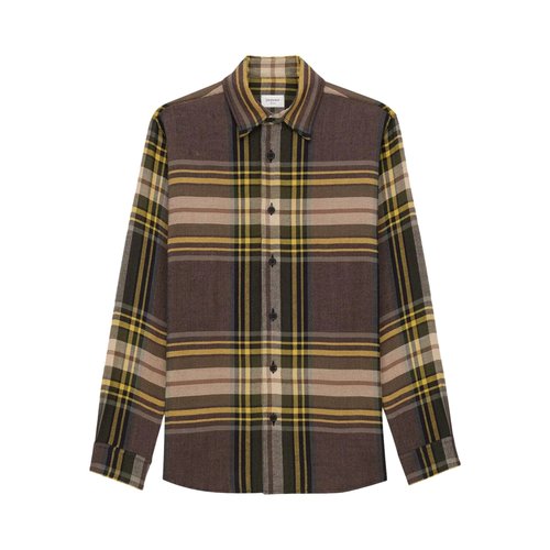 Saint Laurent Cassandre Shirt In Tartan - 843380Y27WA8950