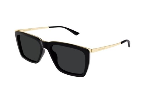 Saint Laurent Cat eye Sunglasses /001 - Black Gold Black/Black (Sl 765