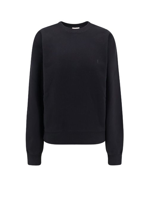 Saint Laurent Certified Cotton Sweatshirt With Cassandre Embroidery - 823184Y36SW1000