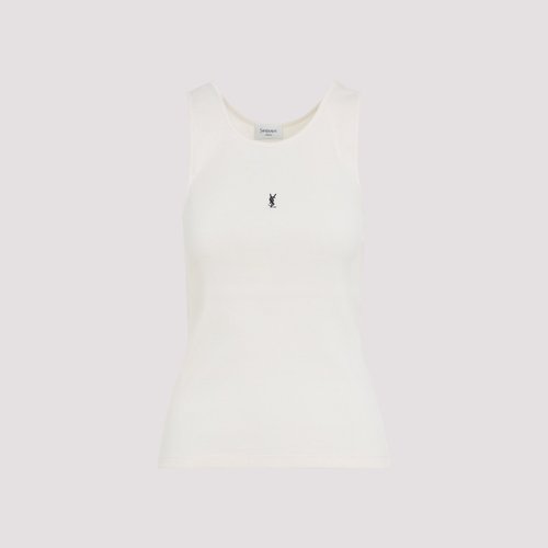 Saint Laurent Cotton Tank Top White - 202721