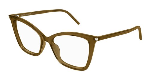 Saint Laurent Demo Cat Eye Ladies Eyeglasses SL 386 010 55 - Brown - SL38601055