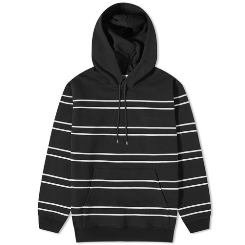 Saint Laurent Striped Cotton Hoodie - Black/White - 759979Y37IZ1095