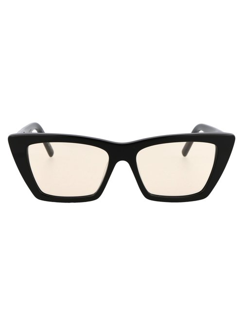 Saint Laurent Eyewear SL 276 Mica Sunglasses - 038 Black Black Yellow - SL 276 MICA 038