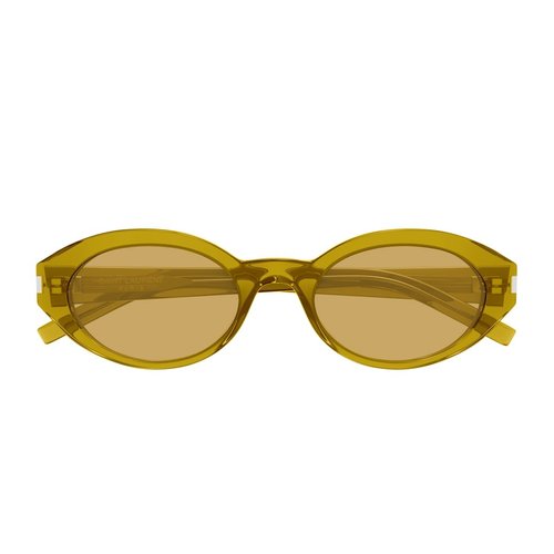 Saint Laurent Eyewear Saint Laurent SL 567 Linea Corner Angle 004 Green Transparent Brown Sunglasses - SL567004GREENBROWN