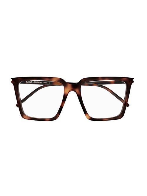 Saint Laurent Eyewear Square Frame Glasses - 002 Havana Havana Transpa - SL474OPT002HAVANAHAVANATRANSPA
