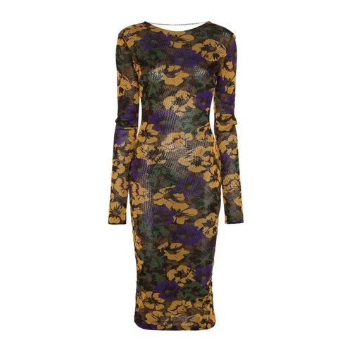 Saint Laurent Floral-Print Backless Maxi Dress - Black - 777638Y4I251056