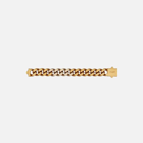 Saint Laurent Gourmette Chain Bracelet - Light Gold/Brass - L-635705Y15008035