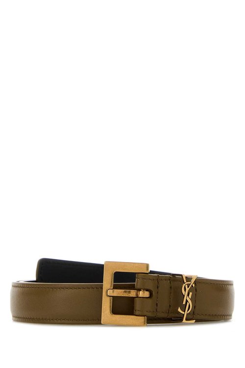 Saint Laurent Khaki Leather Belt - 554465BOO0W3397