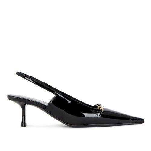 Saint Laurent Leather Carine Pumps - Black/Gold Tone - 7893911TVAN1000