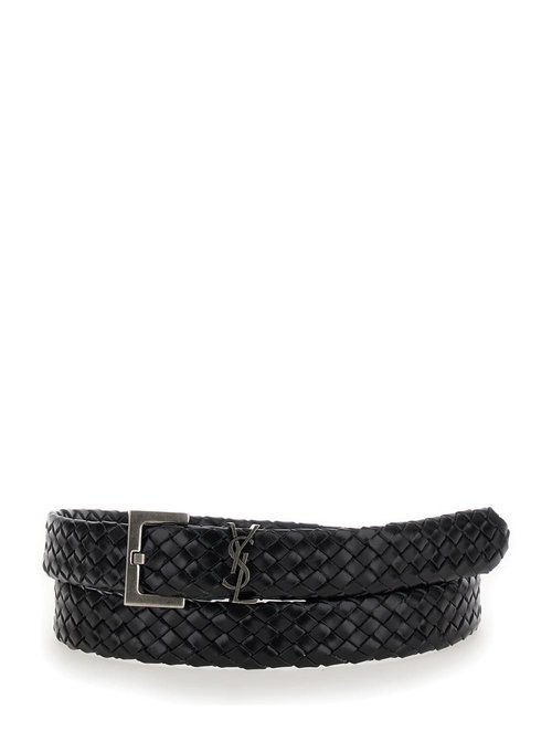 Saint Laurent Logo Black Belt - 777315AAC781000