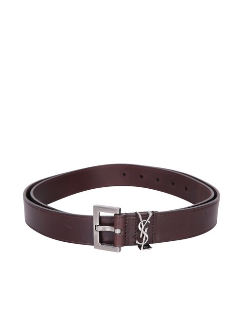 Saint Laurent Logo Brown Belt - 777893AAC5T2281