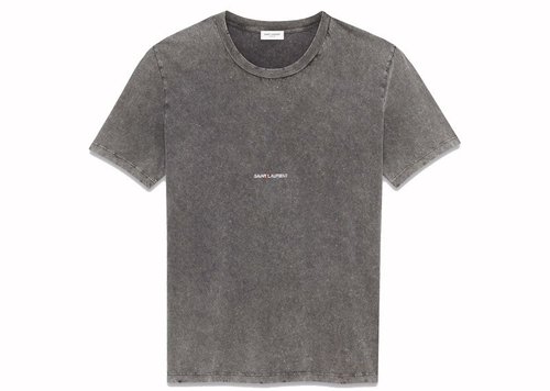 Saint Laurent Logo Rive Gauche T-Shirt - Washed Black - 497112YB2L01059