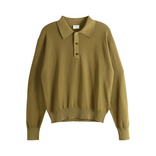 Saint Laurent Manches Longues Polo - Kaki - 863339Y77HW2443