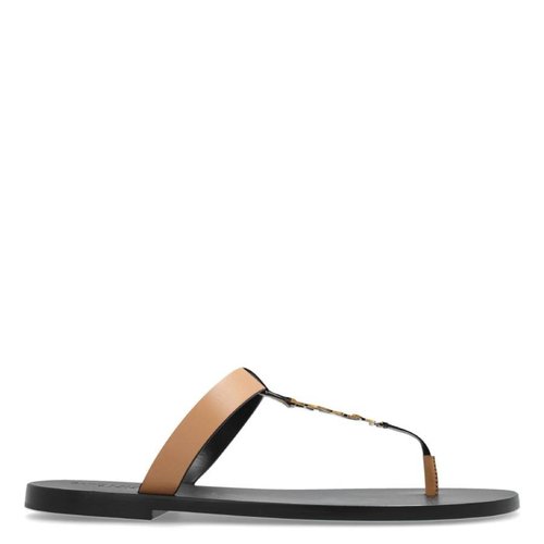 Saint Laurent Masoil Vintage Slides - Brown/Gold Tone - 775806AADGX7052