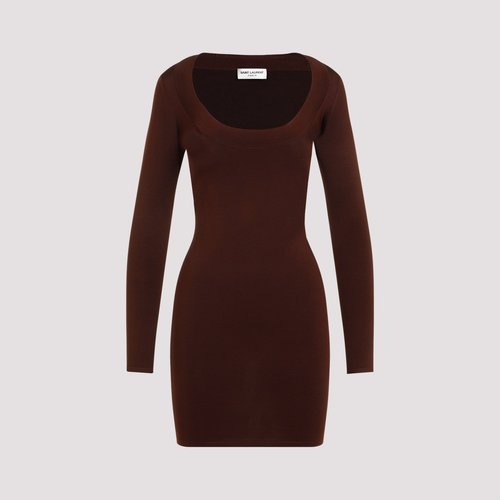 Saint Laurent Mini Dress - 782641.Y76EO2020CHOCOLAT