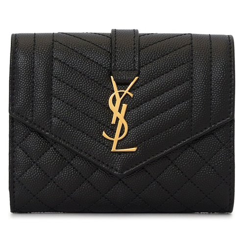 Saint Laurent Mix Matelasse Short Wallet - Black