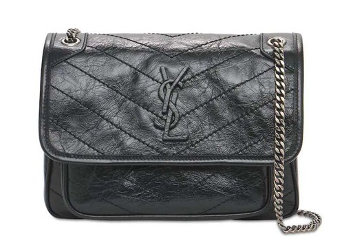 Saint Laurent Niki Crinkled Vintage - Black