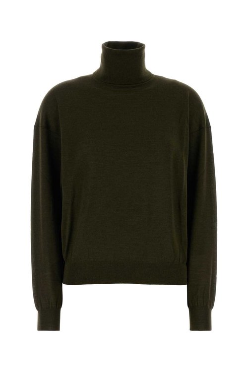 Saint Laurent Olive Green Cashmere Blend Sweater - 850335YAPK23653