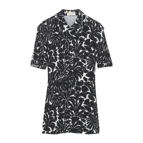 Saint Laurent Palm Print Dress - Black - 773593Y5I819787